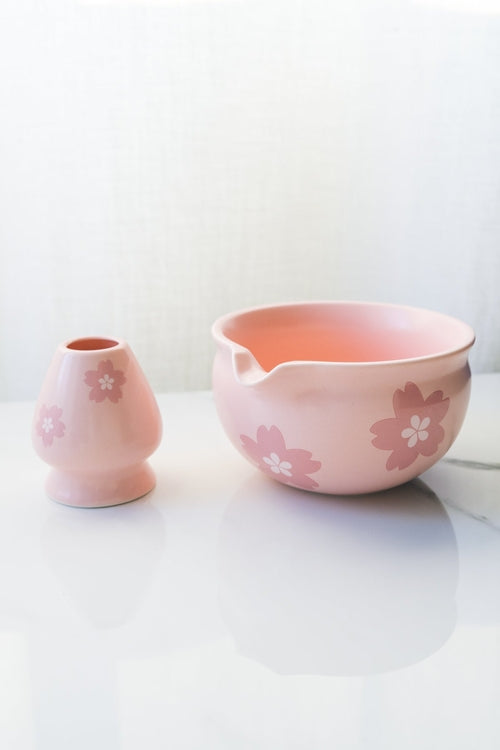 Matcha Tea Ceremony Set –  Pink Traditional 4-Piece Japanese Kit