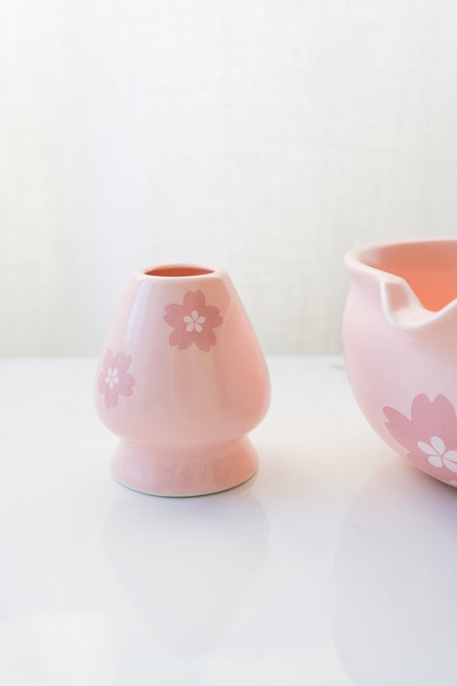 Matcha Tea Ceremony Set –  Pink Traditional 4-Piece Japanese Kit